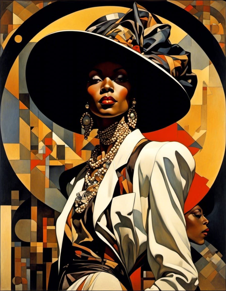 Zoot Suit Fashion Models in Geometric Style