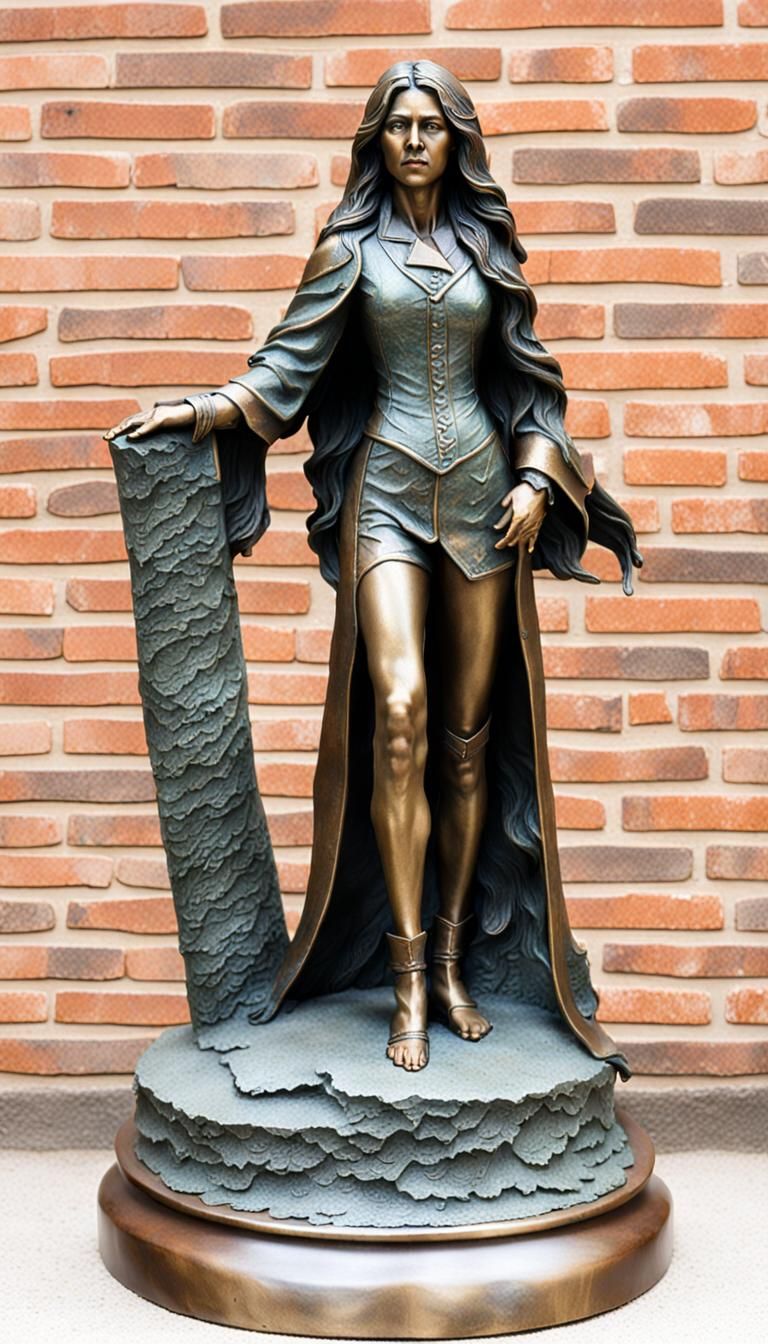 Bronze Statue of a Long-Haired Mistress