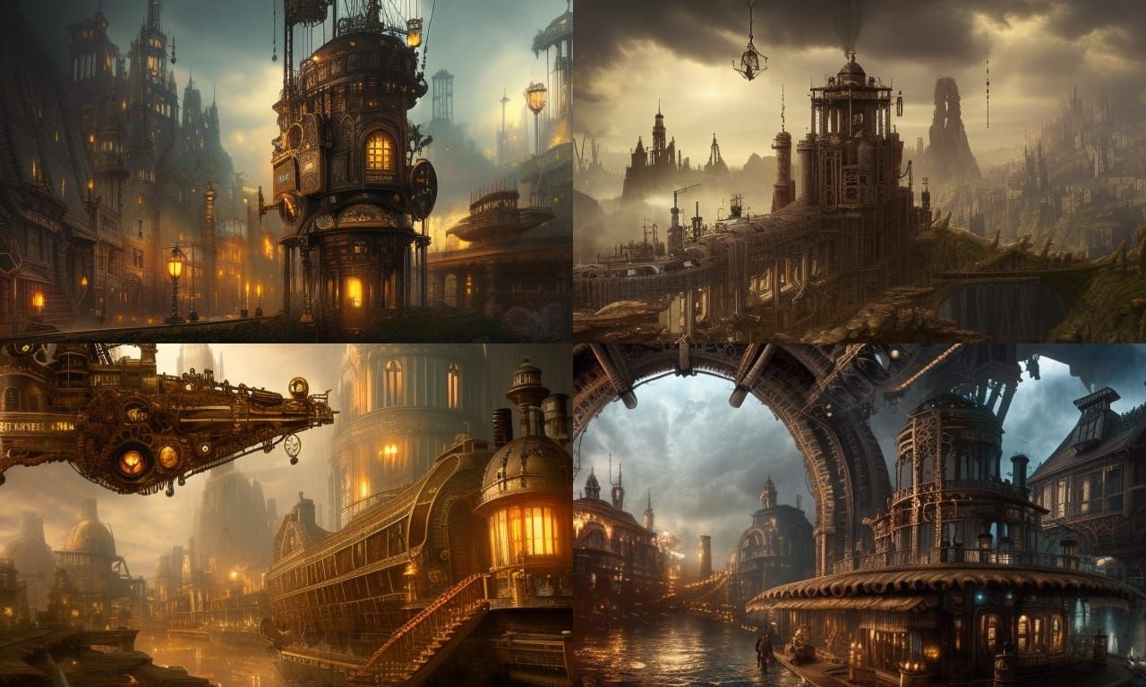 Steampunk Engine: Epic Cinematic Digital Matte Painting