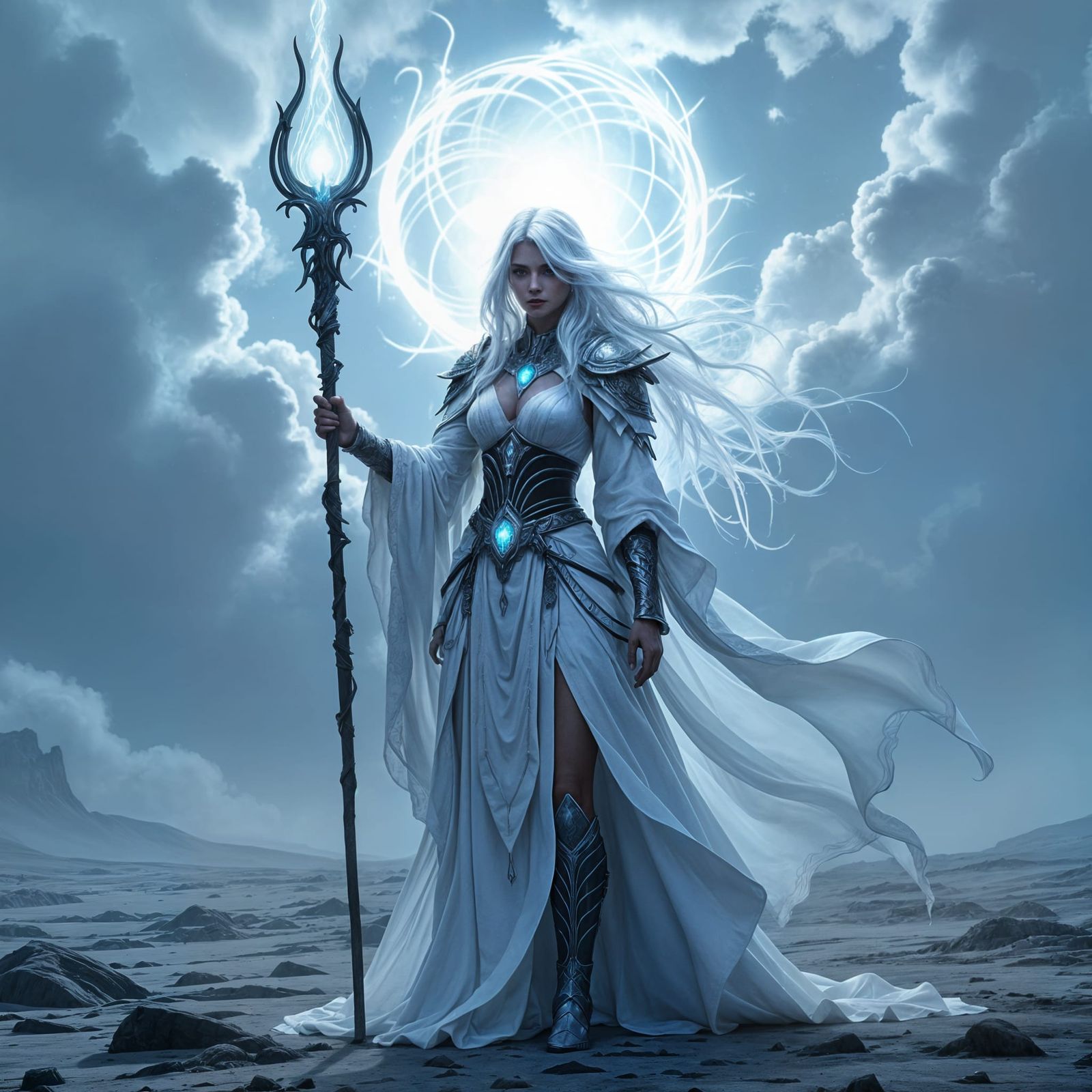 Warrior Priestess in Dark Fantasy Aesthetic
