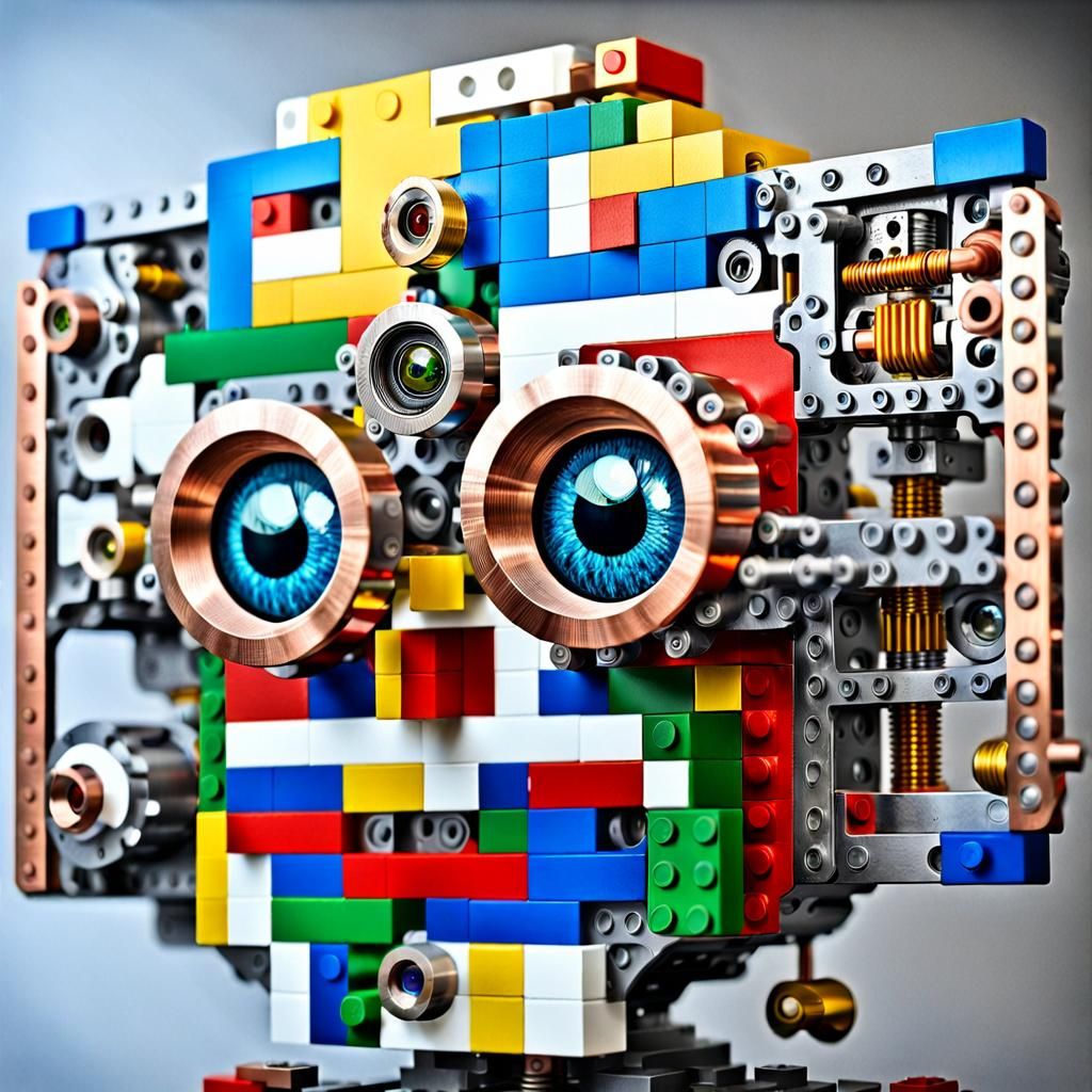 Steampunk Cyborg Head with Visible Robotics