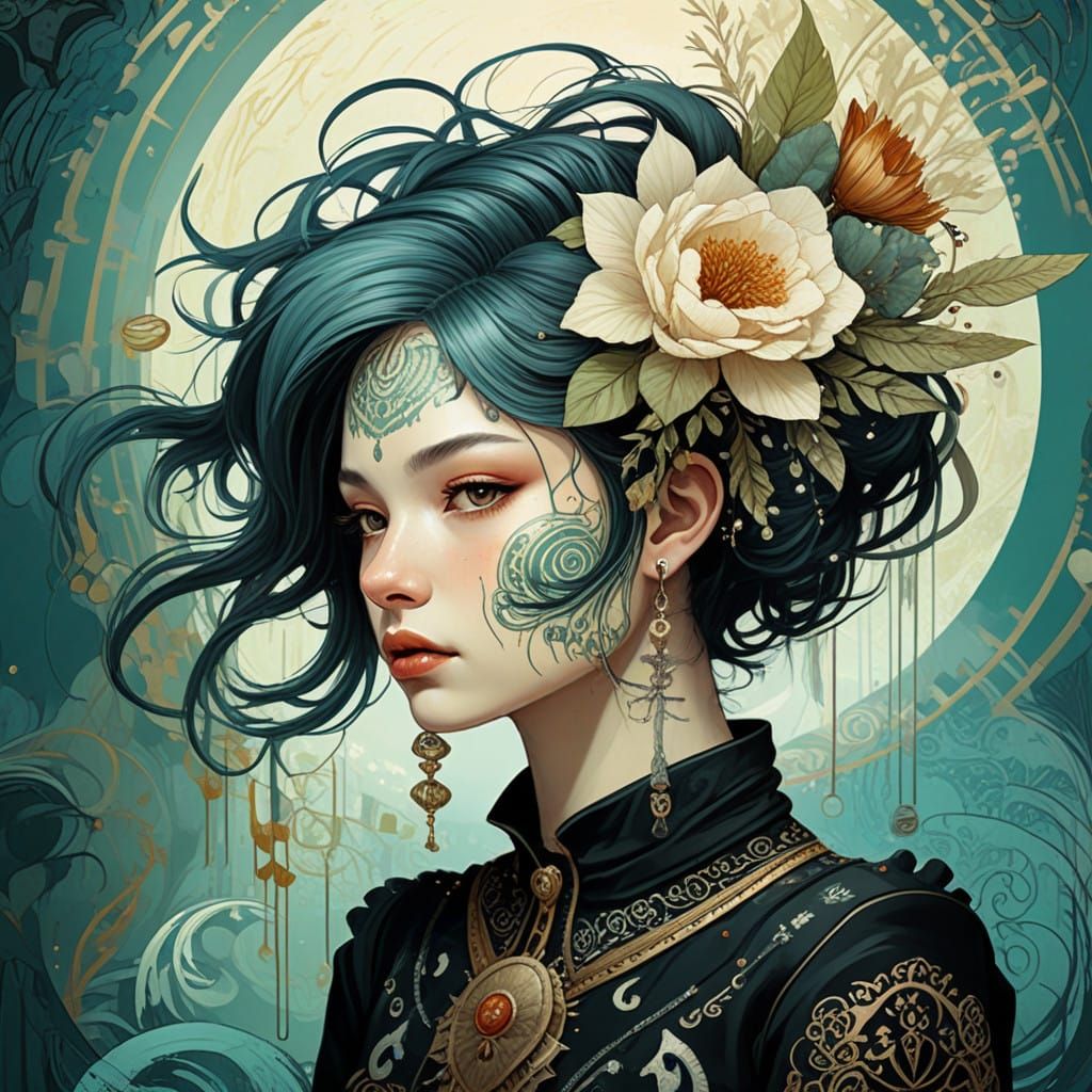 Lunar Nomad in Cyberpunk Aesthetic