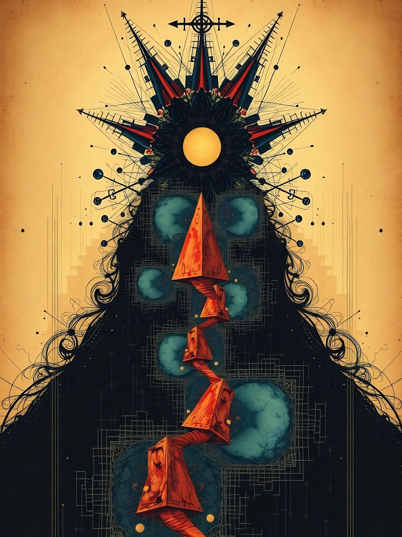 Cubomania Decoupage Collage of Recursive Fractals