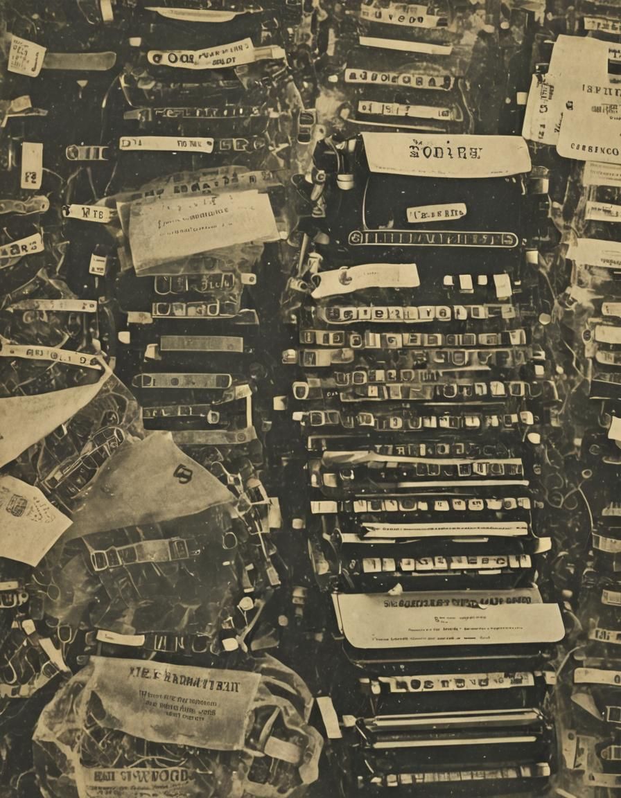 Latin Female with Typewriter in Oil Painting Style