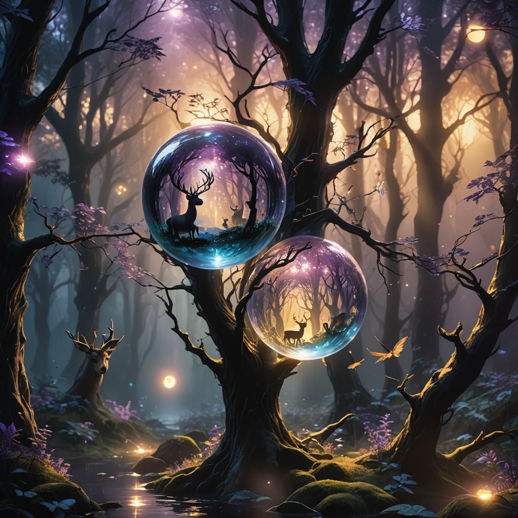 Magical Forest Orb in Ethereal Fantasy Art