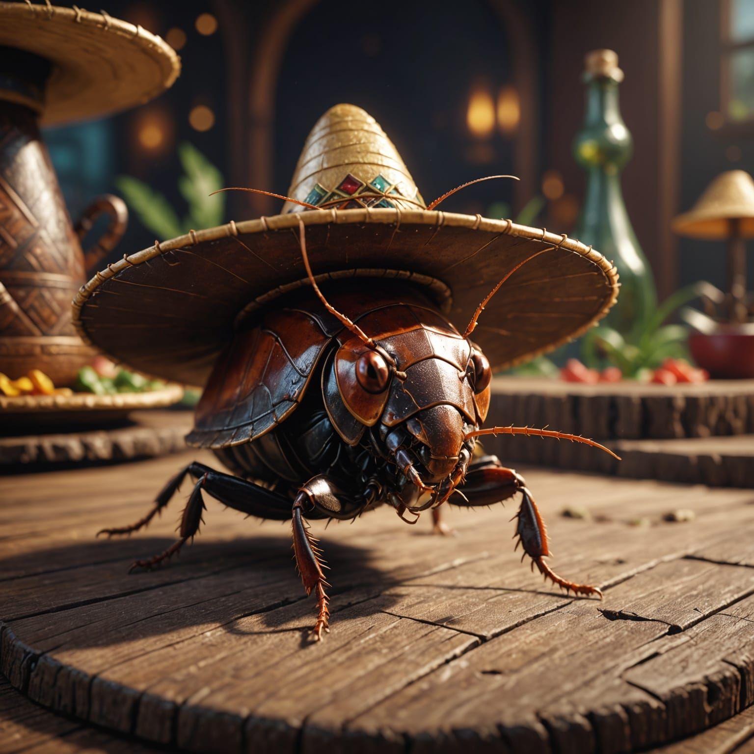 Vibrant Sombrero Cockroach in Fantasy Art