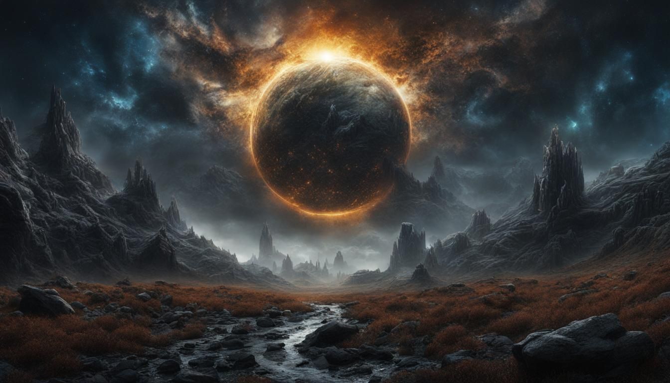 Galactic Skyscape in Dark Fantasy Concept Art