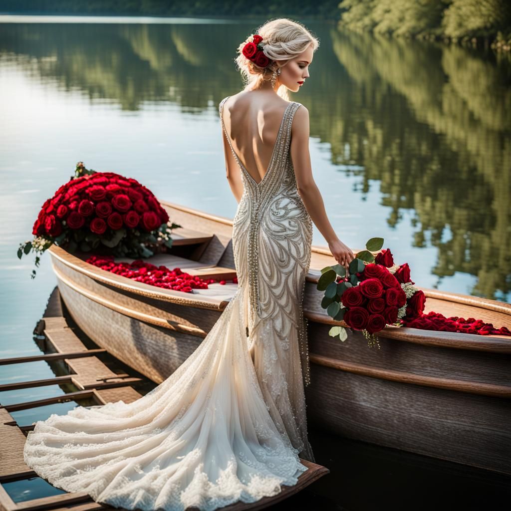 Ethereal Rose Bride on Crimson Lake