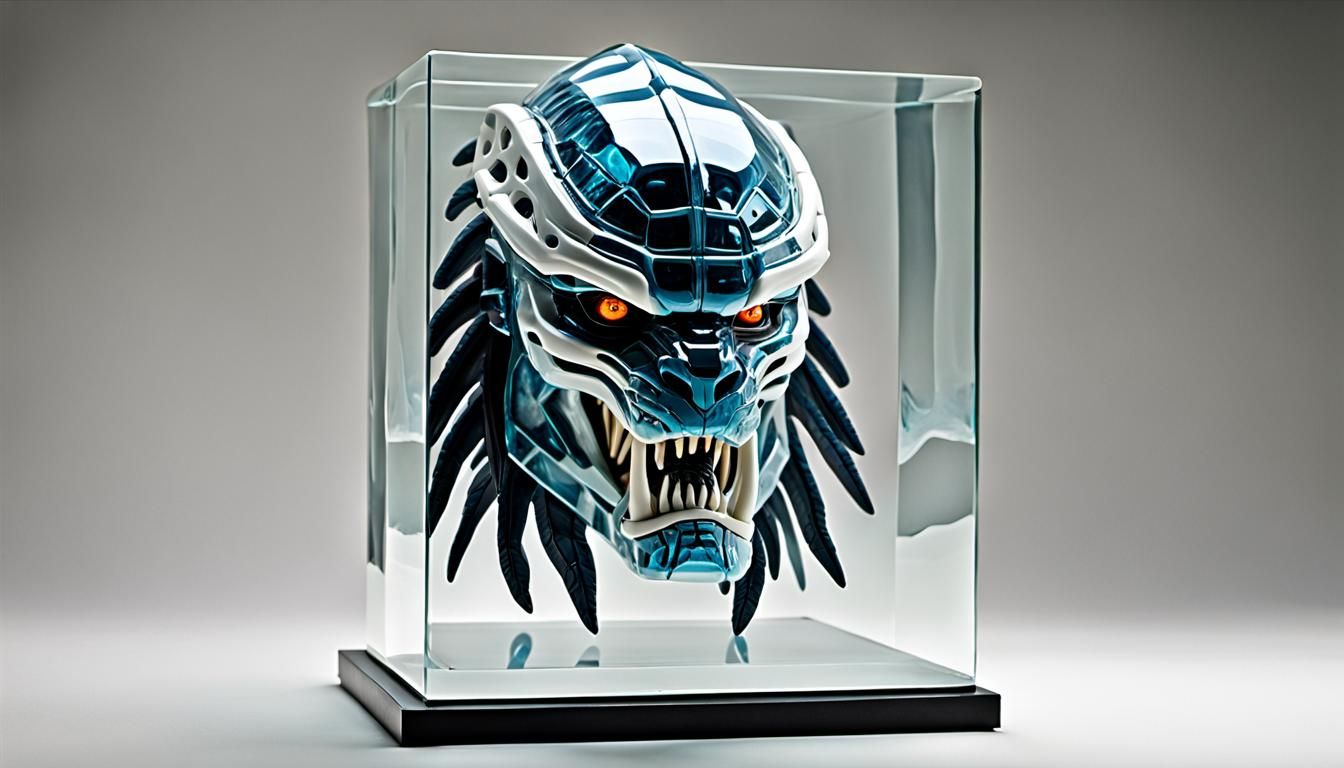 Realistic Glass Sculpture of a Yautja Predator