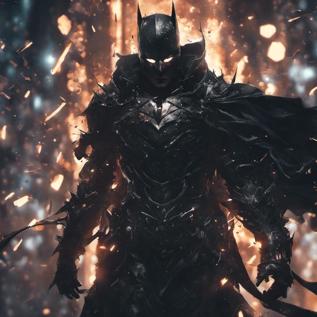 Ominous Dark Knight in Anime Style