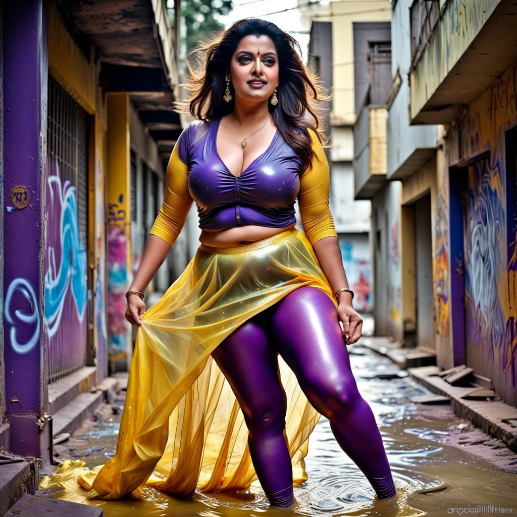 Indian Actress in Graffiti Art Style