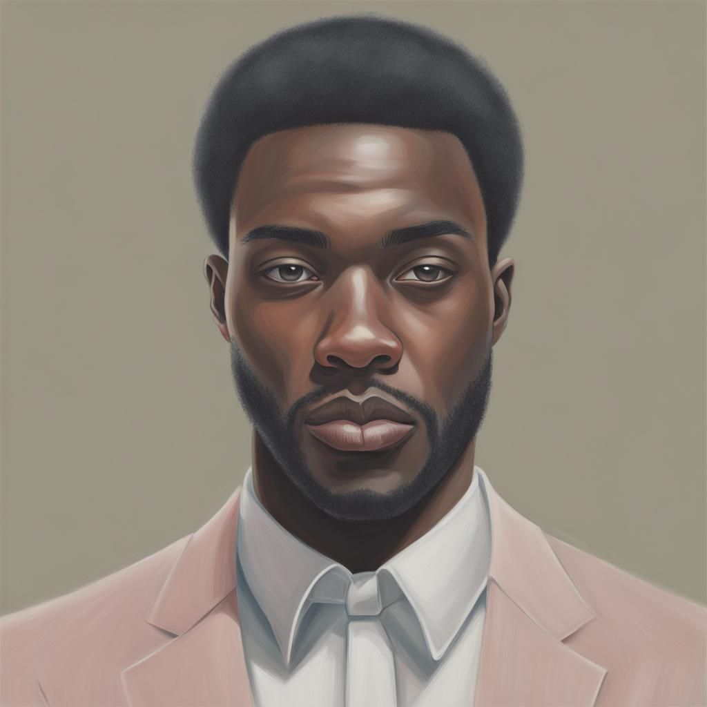 Handsome Black Man in Pastel Portrait Style