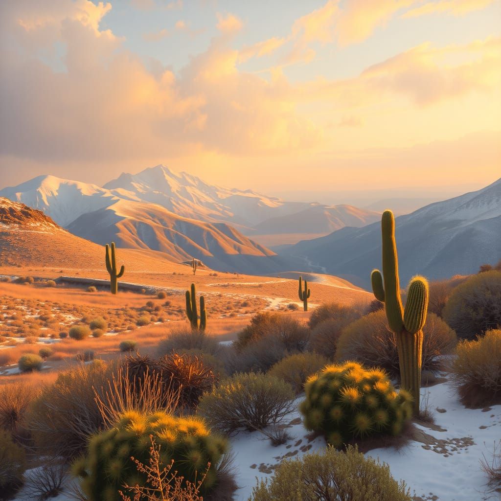 Snowy Desert Landscape in American Renaissance Style