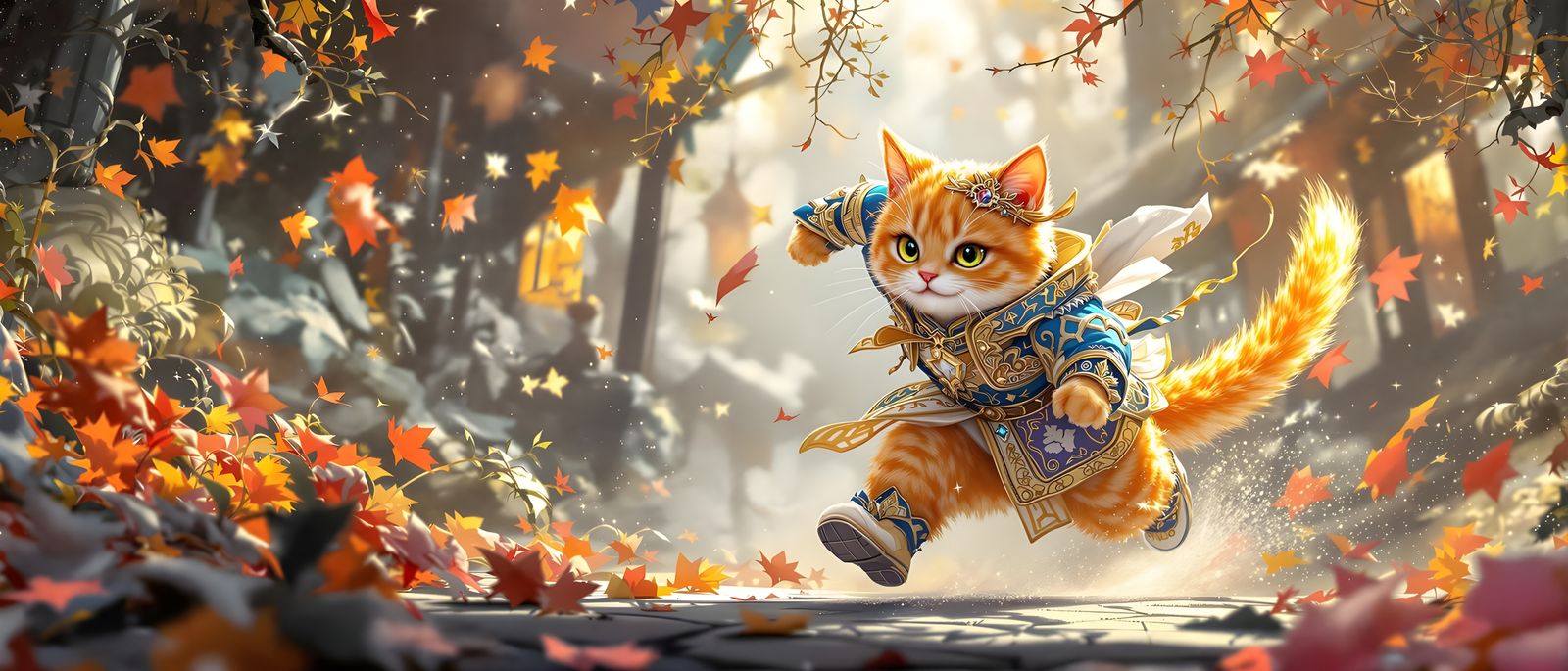 Prince Orange Cat in Intricate Cel-Shaded Cover Art