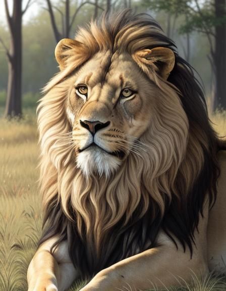 { 
  "prompt": "Ein majestätisches Porträt eines Löwen mit b...