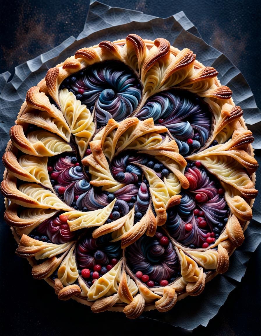 Fractal Fibonacci Pie Food Photography