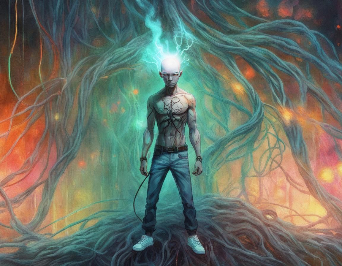 Cyberpunk Cyborg Portrait in Anime Style