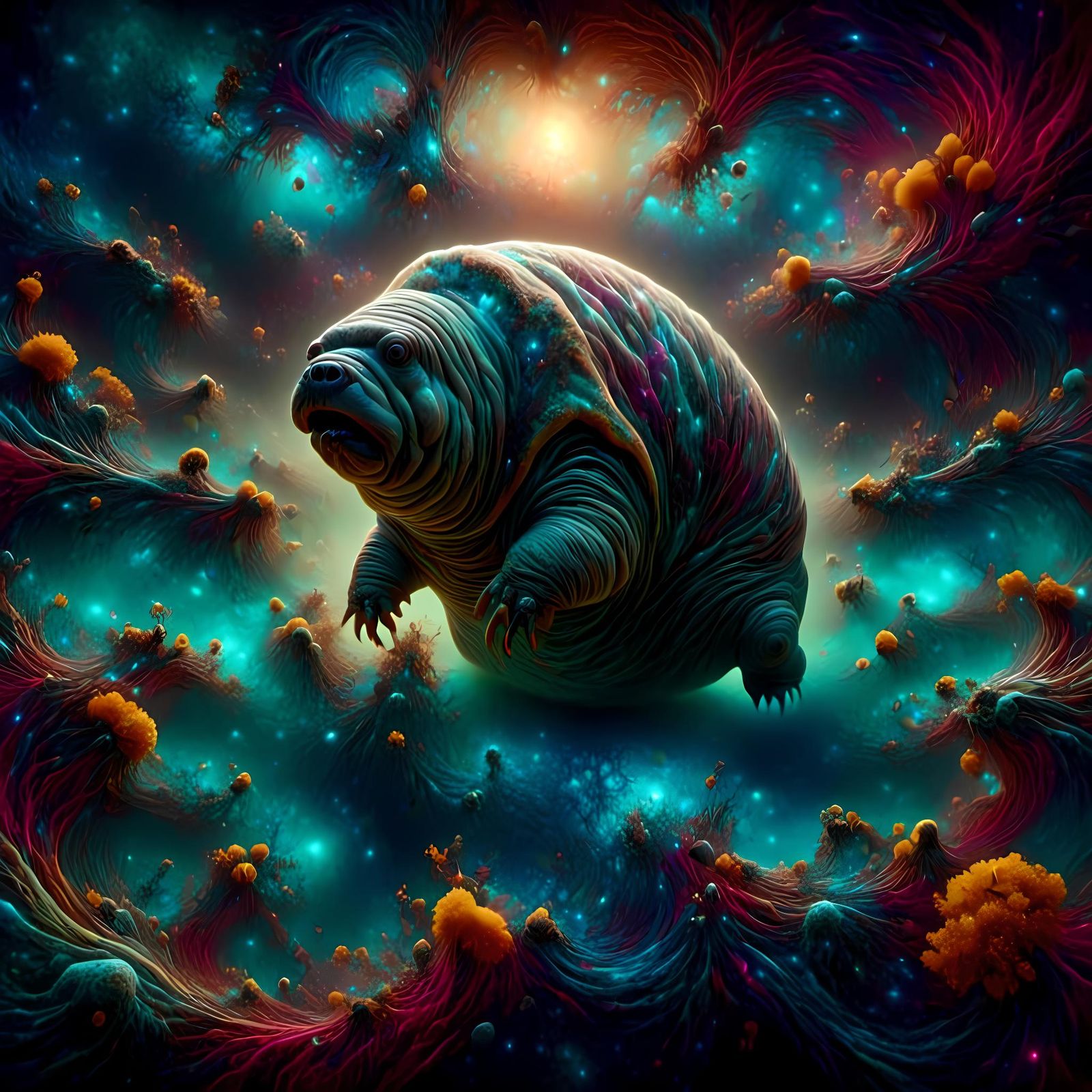 Surreal Tardigrade: Microscopic Creature Art