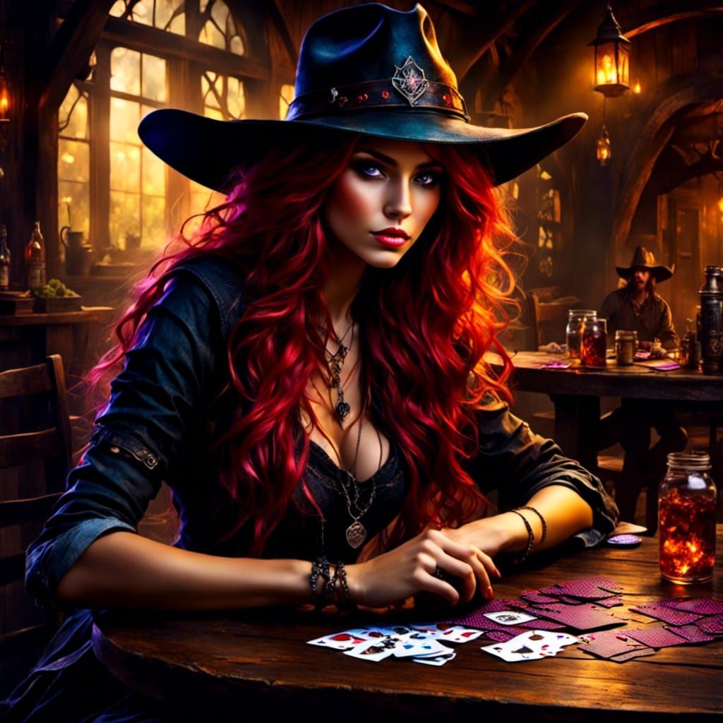 Fairy Poker Player in Dark Fantasy Tavern