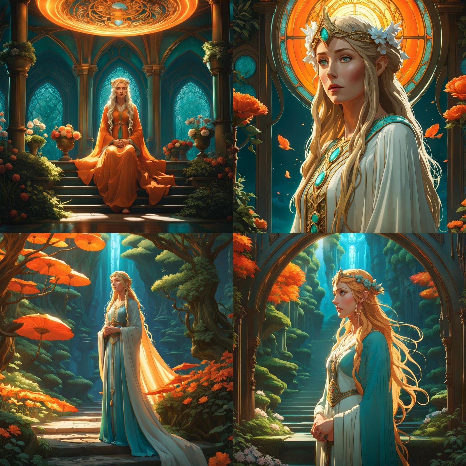 Galadriel in Studio Ghibli Style, Digital Art
