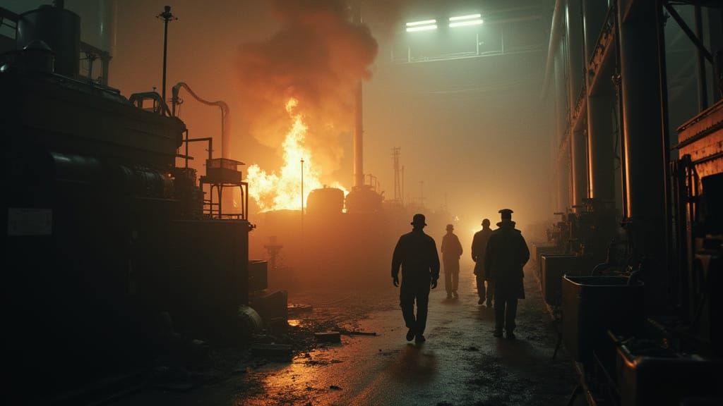 Factory Workers Unaware of Approaching Danger