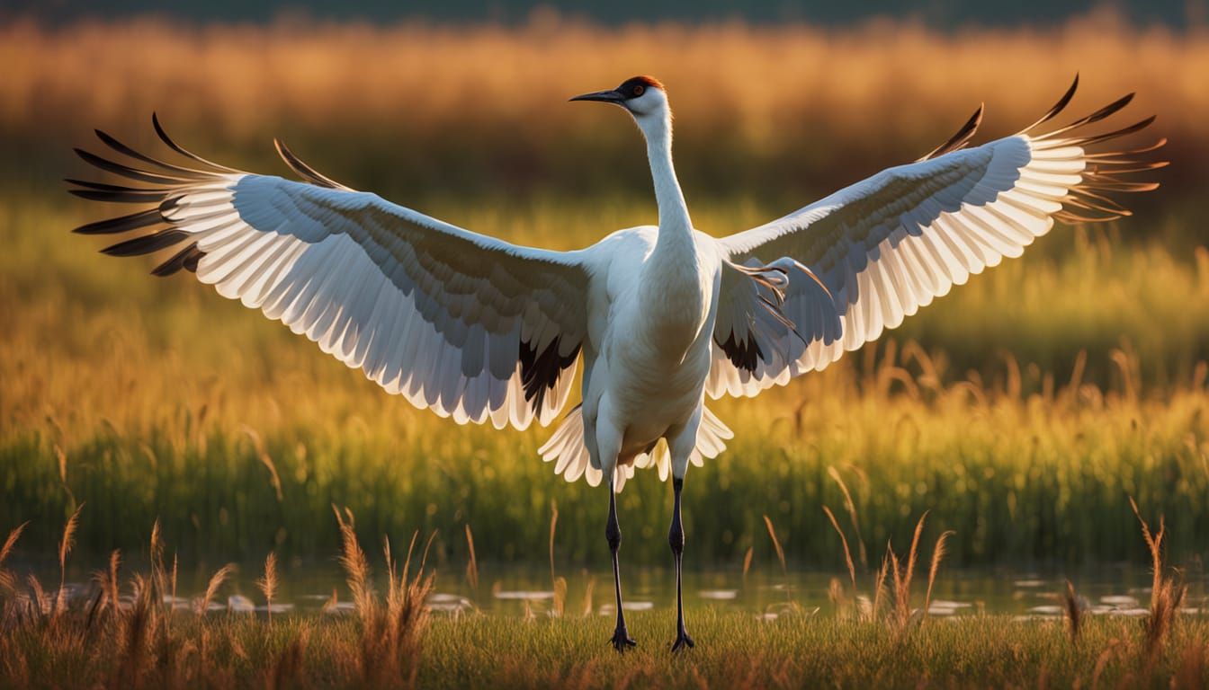 Whooping Crane in Vibrant Splash Art Style