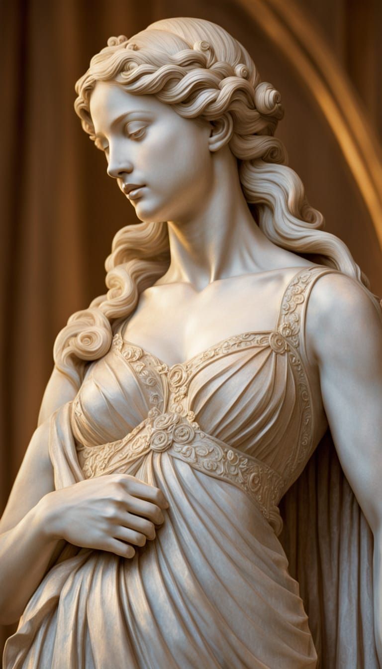 Neoclassical Marble Statue of a Woman