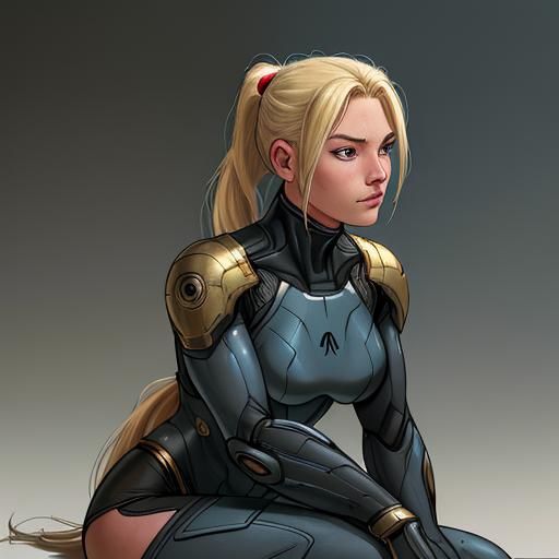 LadyPool in Detailed Mecha Suit, Cinematic Film Still