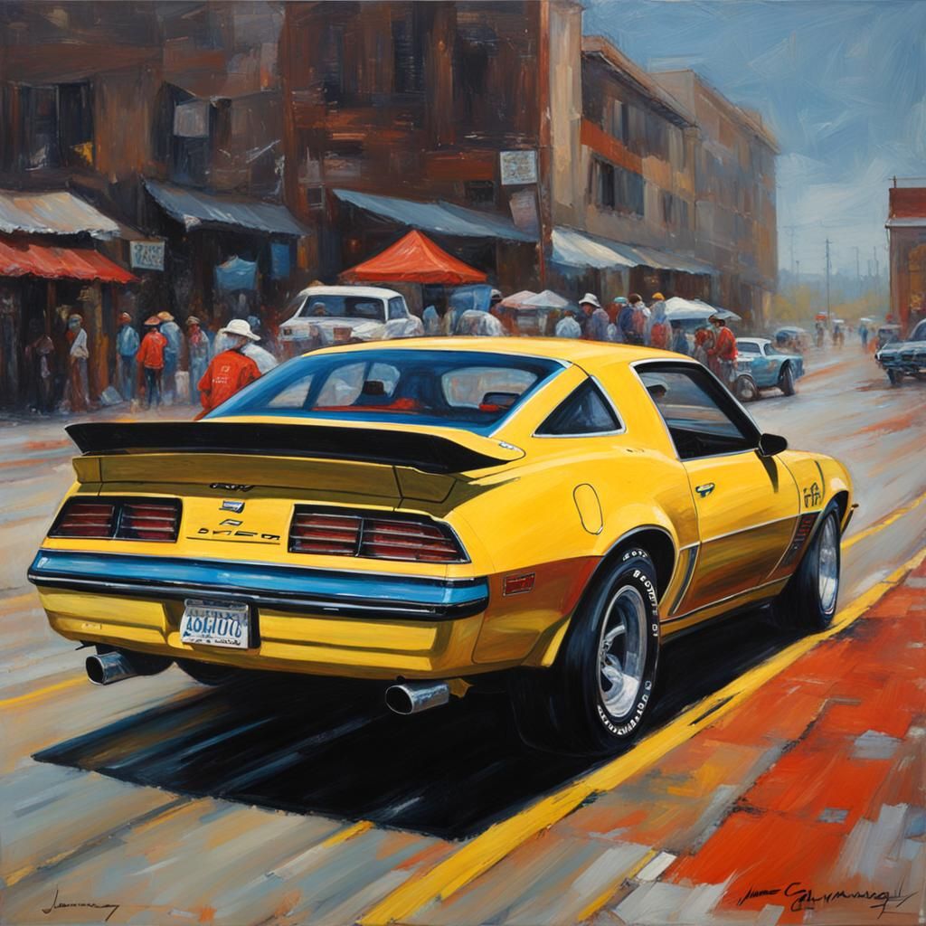 Chevy Camaro IROC-Z in Oil Painting Style