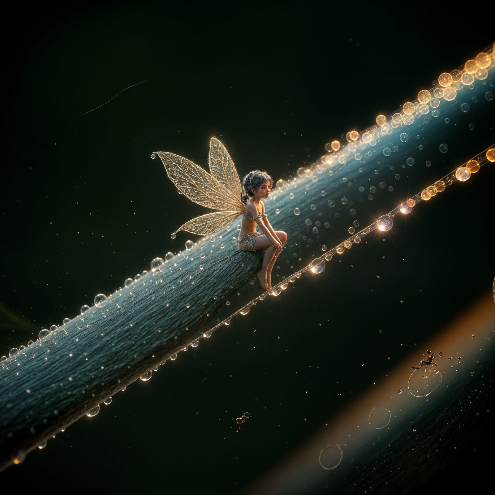 Tiny String Fairy in Macro Photography