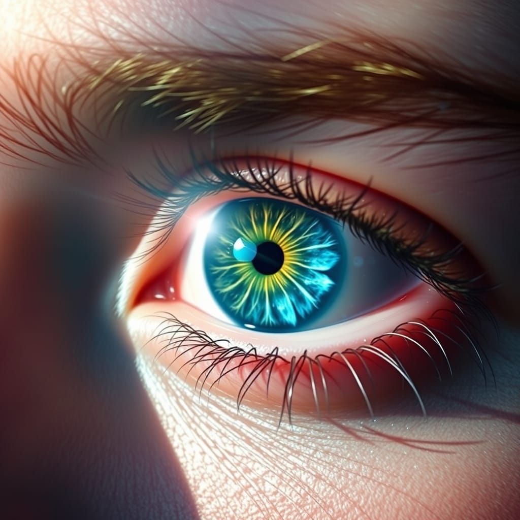 Captivating Hazel Eye Reflecting Starlight, Hyperrealistic I...