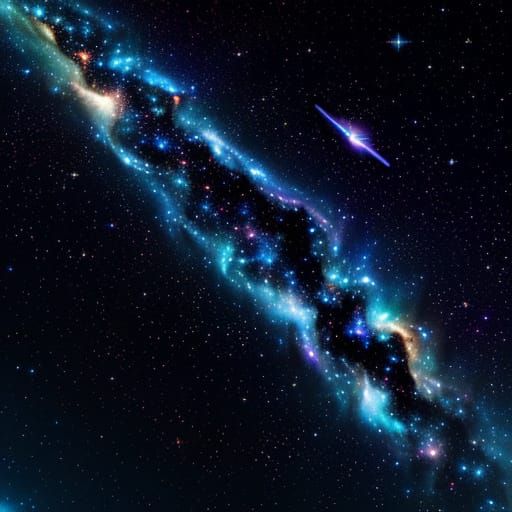 Celestial Creatures Soar Through Vibrant Nebulas in a Cosmic...