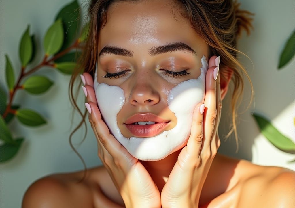 Woman Washing Face with Glycerin Soap, Impressionist Style