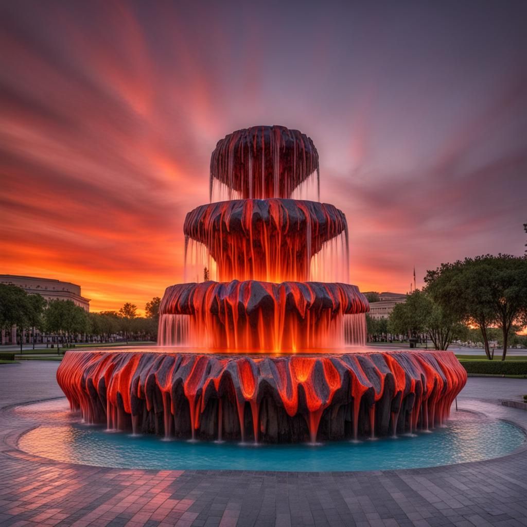 a fountain like a lava