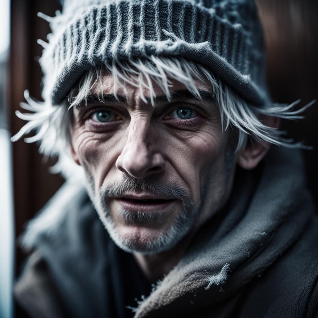 Jack Frost Portrait: Winter's Approach in Fine Art Style