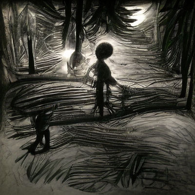 Enigmatic Dark Forest Landscape