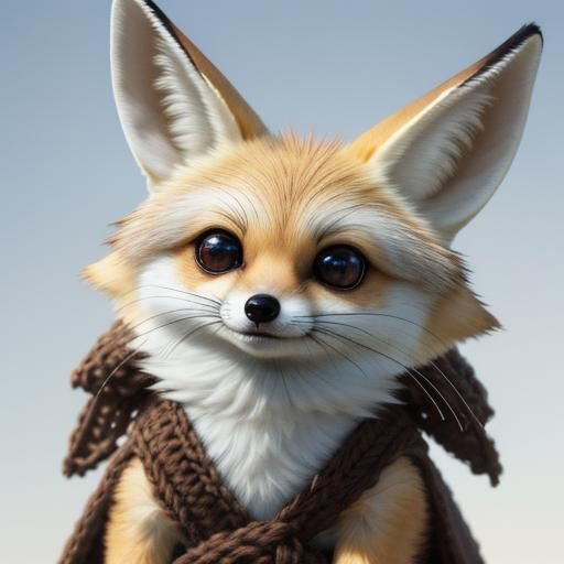 Adorable Crochet Fennec Fox with Big Eyes