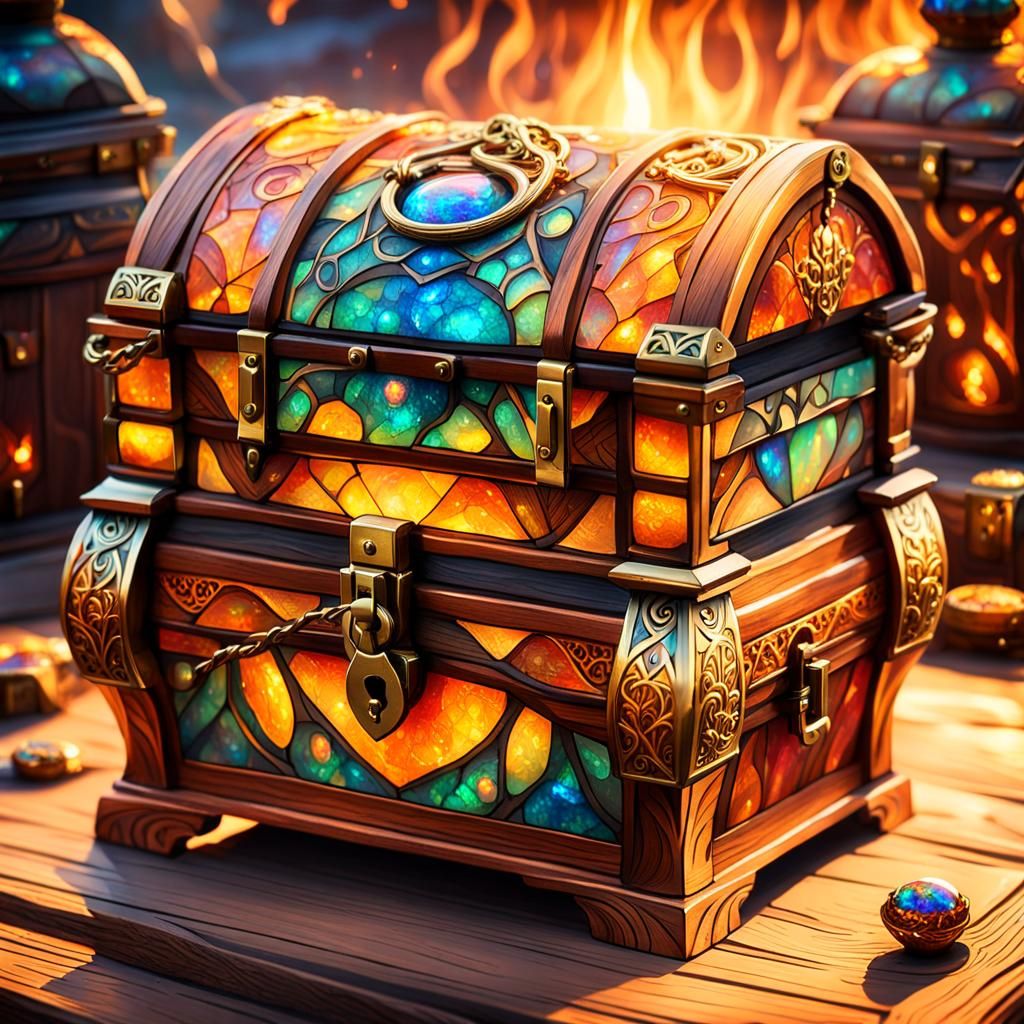 Opulent Treasure Chest in High Fantasy Style