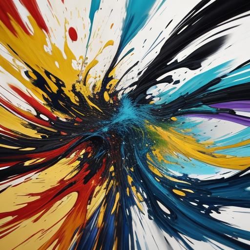 Abstract Spine in Motion, Expressive Brushstrokes