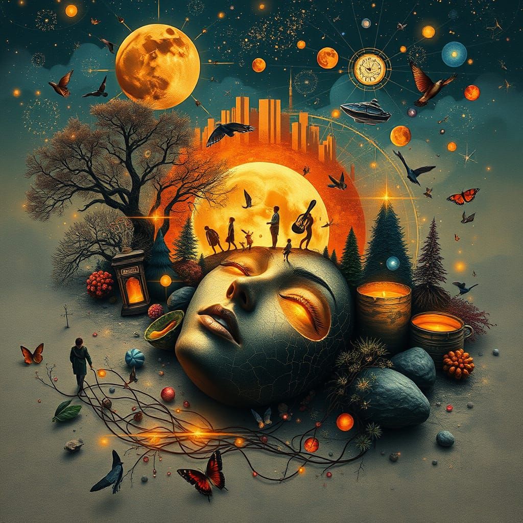 Stunning Digital Collage of Cosmic Resilience and Harmony