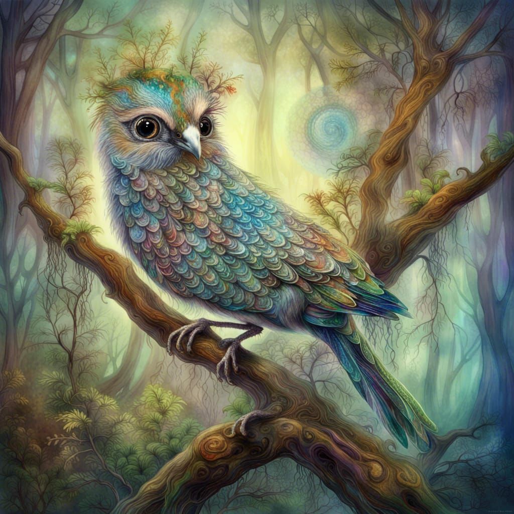 Fantasy Hybrid Forest Creature in Double Exposure