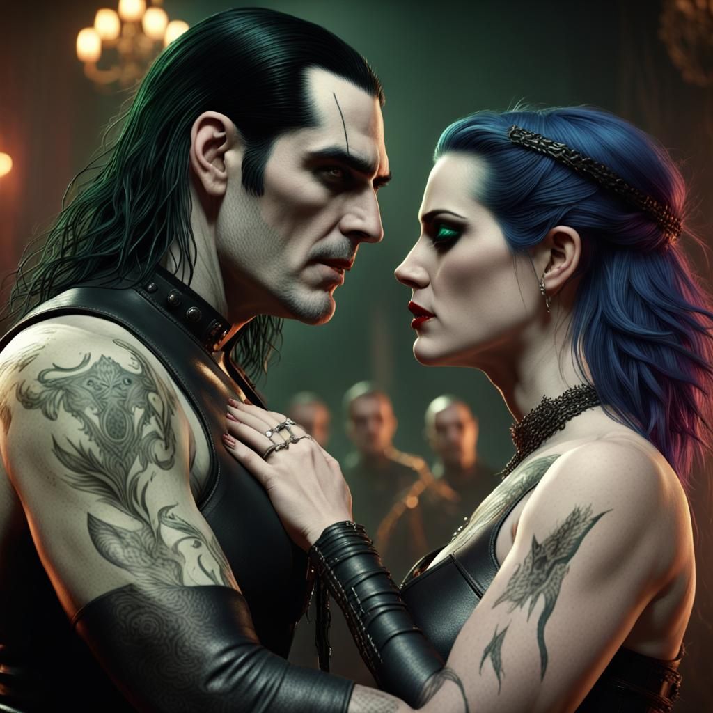 Brody Dalle and Peter Steele Dancing, Detailed Digital Art
