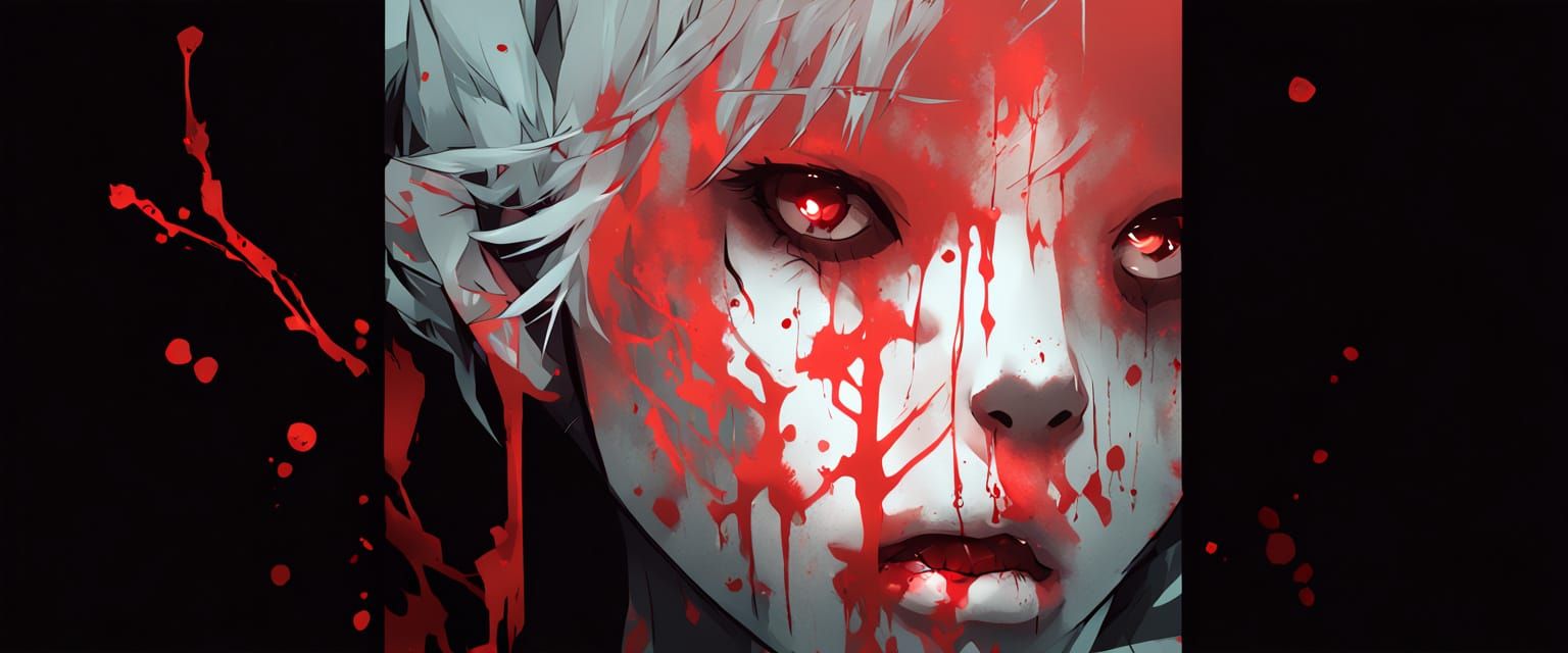 Kawaii Neko Girl in Anime Style Body Horror