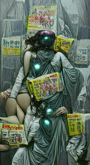 Magical Girl Transformation in Cyberpunk Comic Style