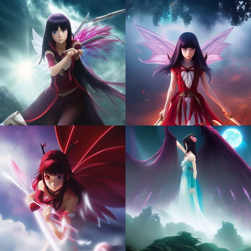 Evil Blood-Lust Fairy in Studio Ghibli Anime Style