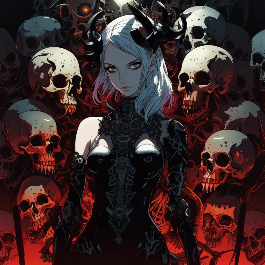 Gothic Cyborg Demoness in Tsutomu Nihei Style