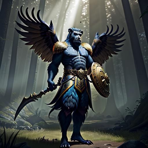 Guardian Chimera Concept Art in Matte Painting Style