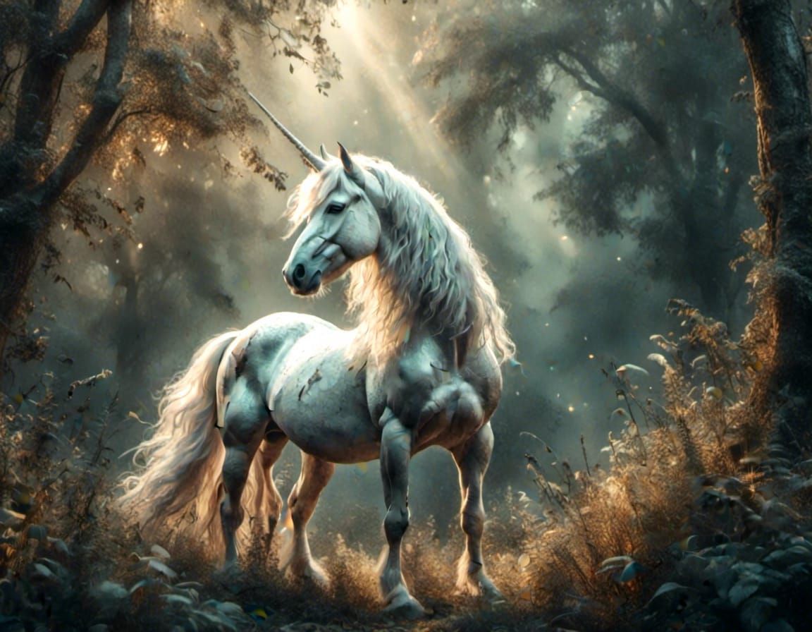 unicorn in wild wood