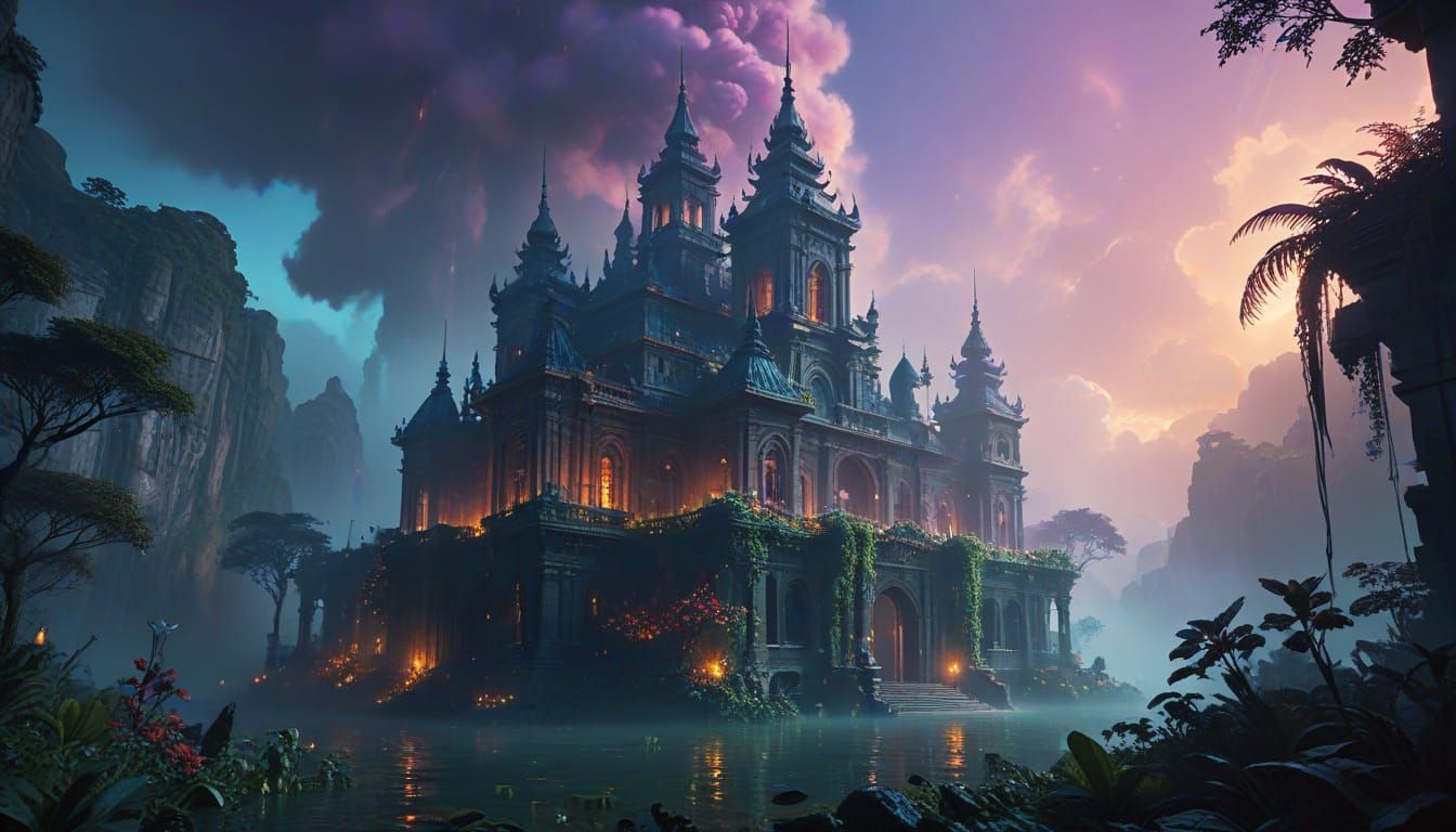 Lost Cities Emerge from Mist in Hyperrealistic Splash Art St...