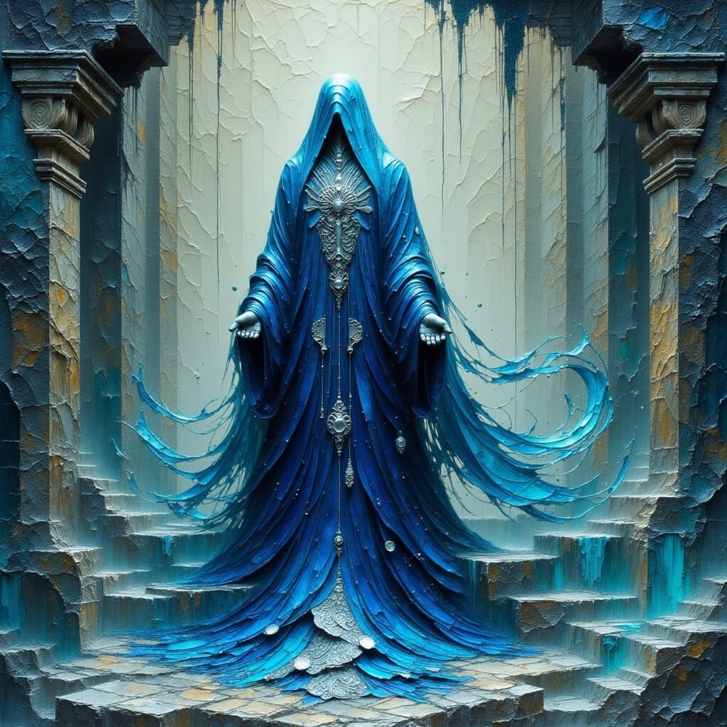 Mystic Figure in Dreamy, Ethereal Landscape